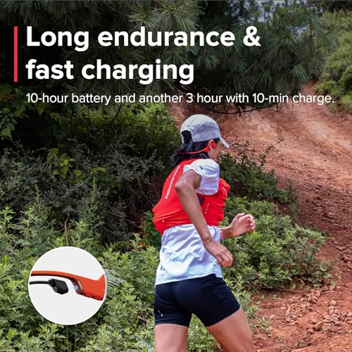 Image of SUUNTO Sonic Open-Ear Bone Conduction Sports Headphone, Bluetooth Wireless Headset w /Enhanced Bass & Multipoint Connection, 10H Playtime w /Fast Charging, Built-in Dual Mics, Waterproof & Light, Red