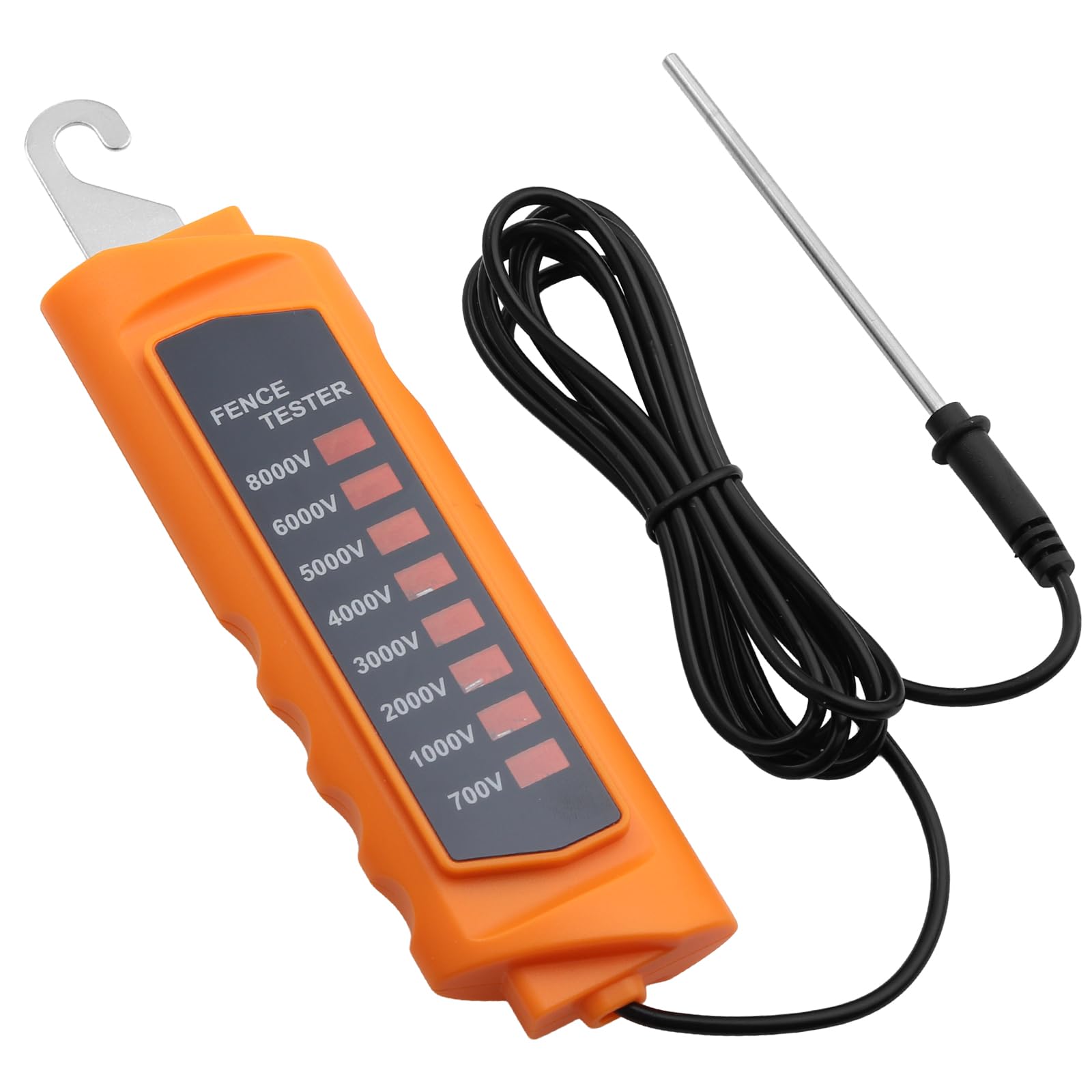 Neoteck 700-8000V Electric Fence Voltage Tester with 8 Neon Indicator Light