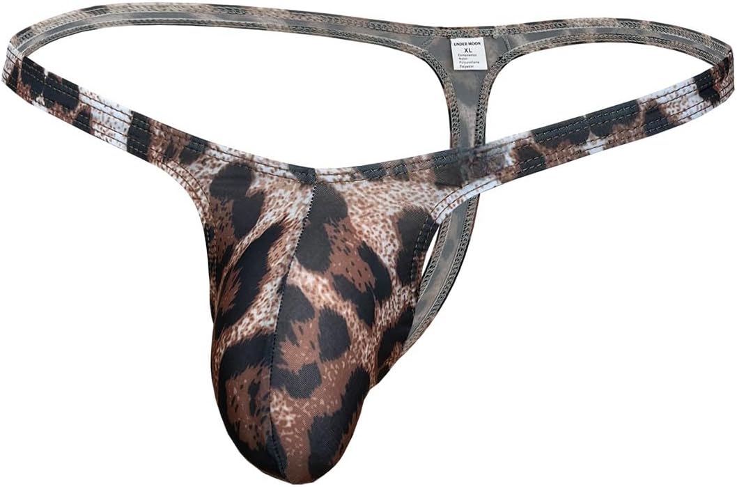Men's Leopard Print Thong Ice Silk| Fashionable Print, Stretchy Fabric, Sexy Wild Charm