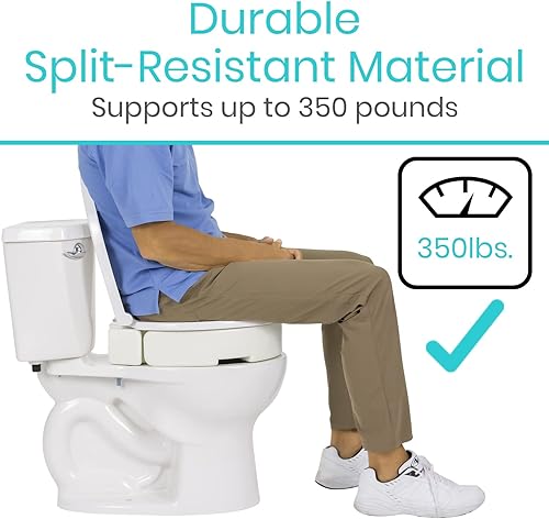 Miniatura 8 de Vive Elevador de asiento de inodoro, mango elevado (fácil de limpiar) para personas mayores, ancianos, discapacitados - Funda de cojín para silla de