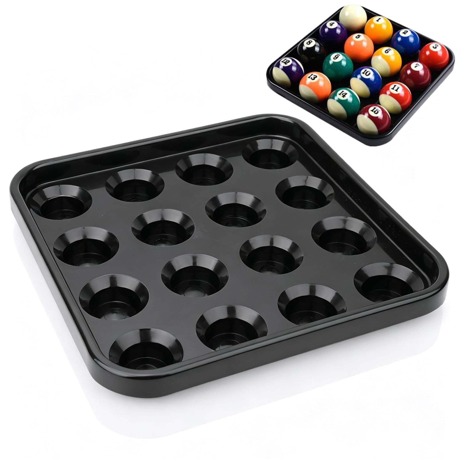 HERCHR Bandeja de Billar, Almacenamiento de Bolas Profesional 16 Bolas Accesorio Piscina