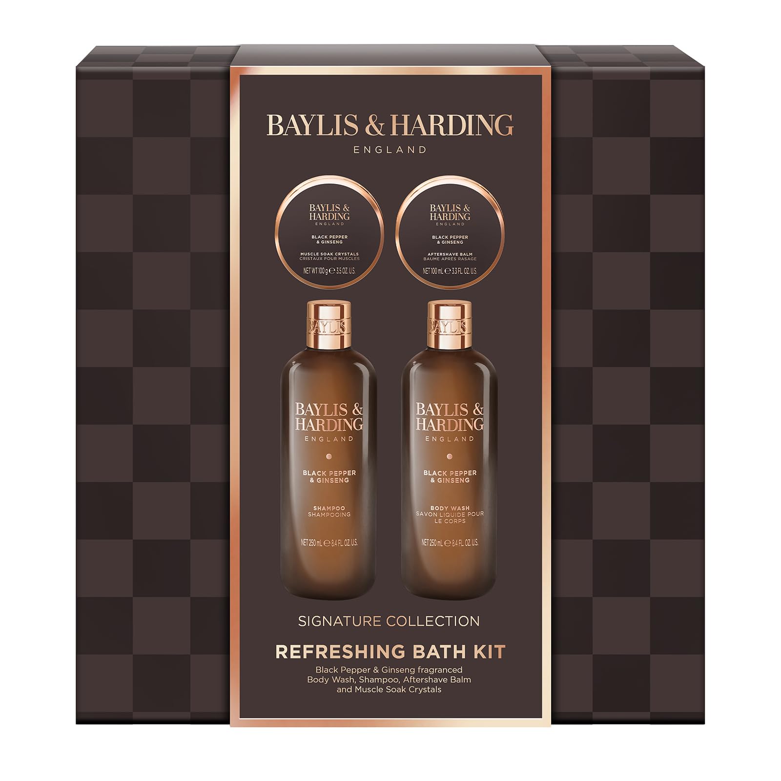 Baylis & Harding Black Pepper & Ginseng Men's Luxury Bath Kit Gift Set (Pack of 1) - Vegan Friendly - Image 2