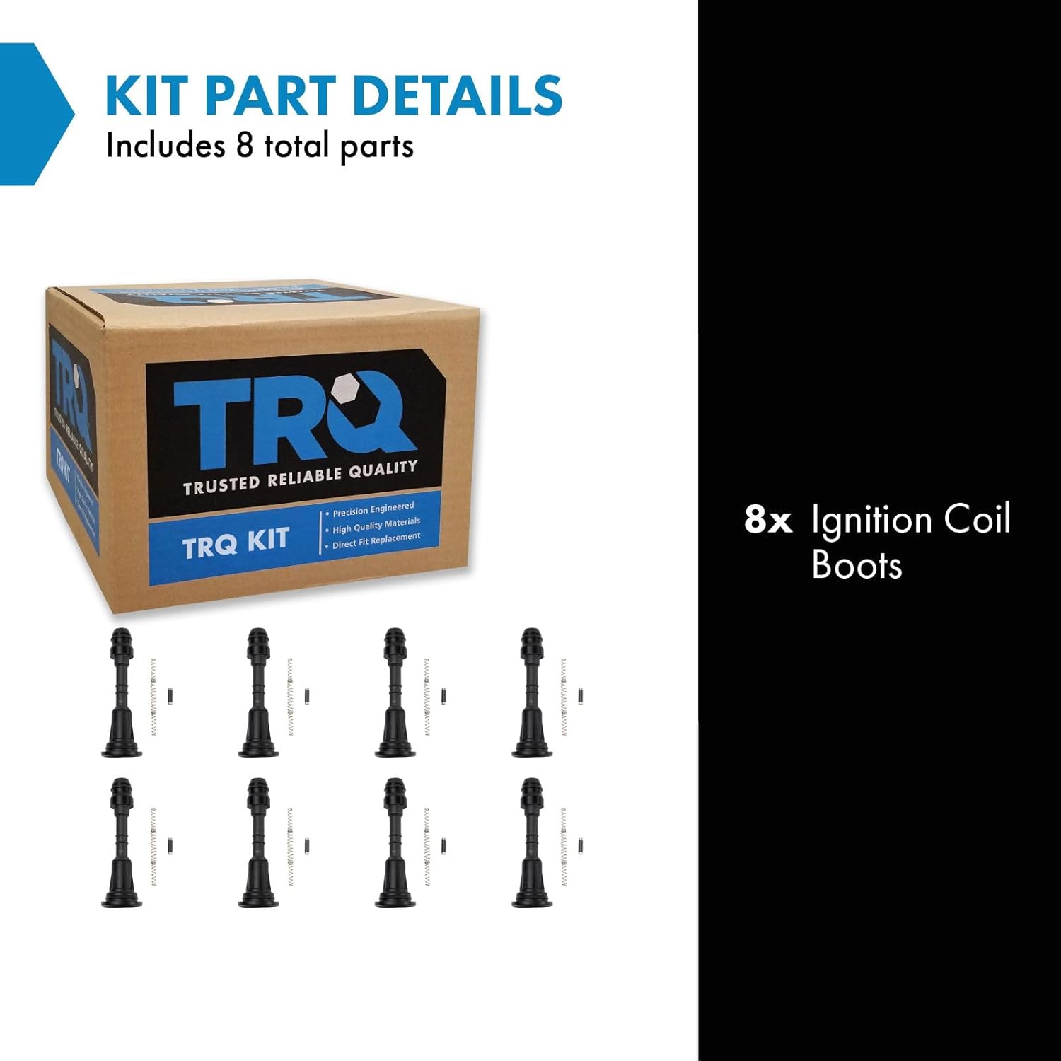 TRQ Engine Ignition Coil Boot Kit Set of 8 for Nissan Infiniti 5.6L V8 New