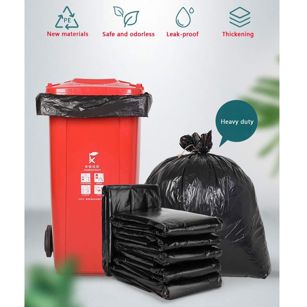 100 XL Bolsas Basura Bin Liner Capacidad 30L-40L Tarea Pesada Bolsa de Reciclaje Prueba lágrima Bolsa de Basura Negra para Cocina Oficina Hospital Hotel cámping