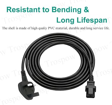 3 Prong Power Cable Replacement for Bowflex TC10 TC20 TC 1000 3000 5000