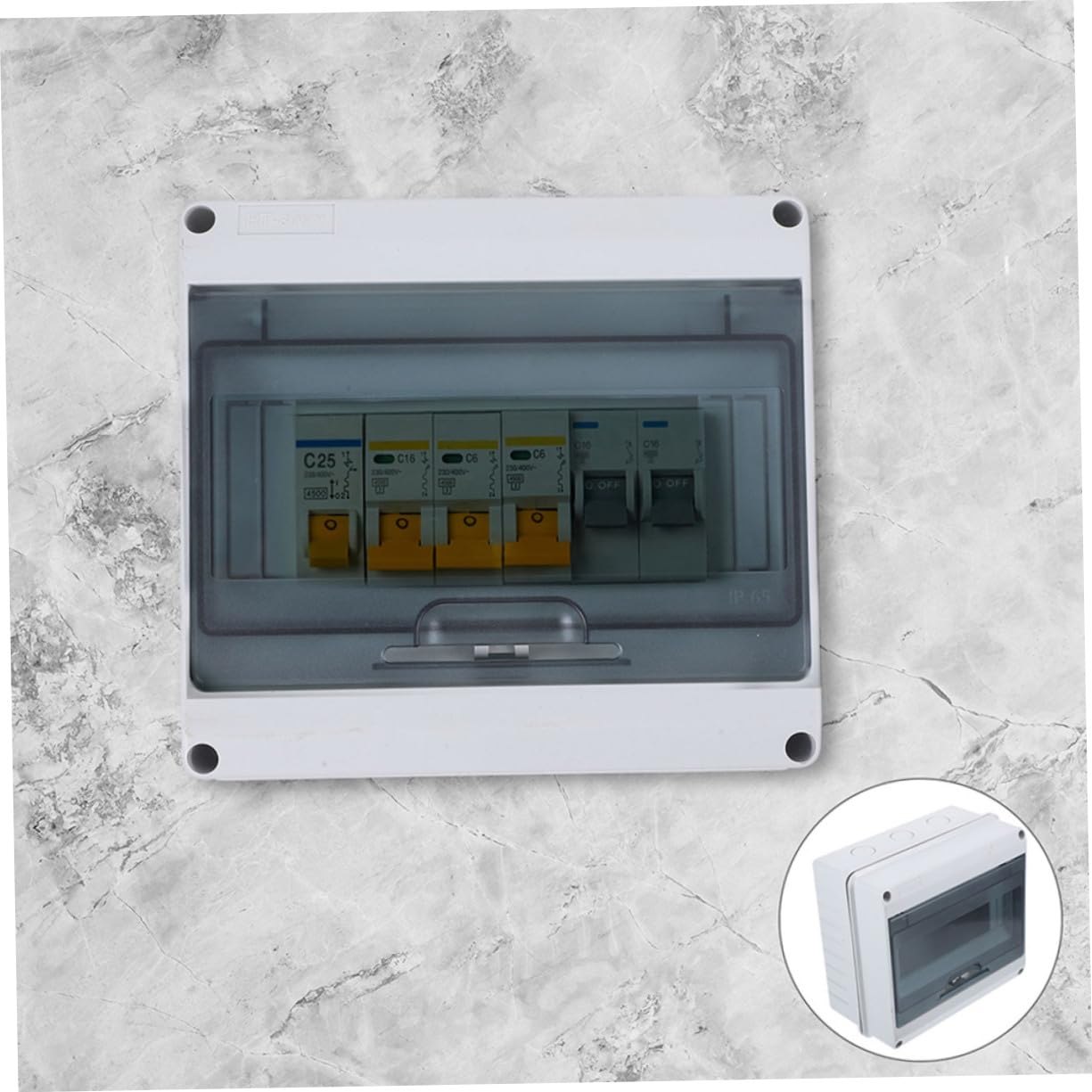 Scatola Derivazione con Vie Protezione con Trasparente e Guida Din Scatola Elettrica Resistente per Interni ed Esterni Adatta Uffici Case e