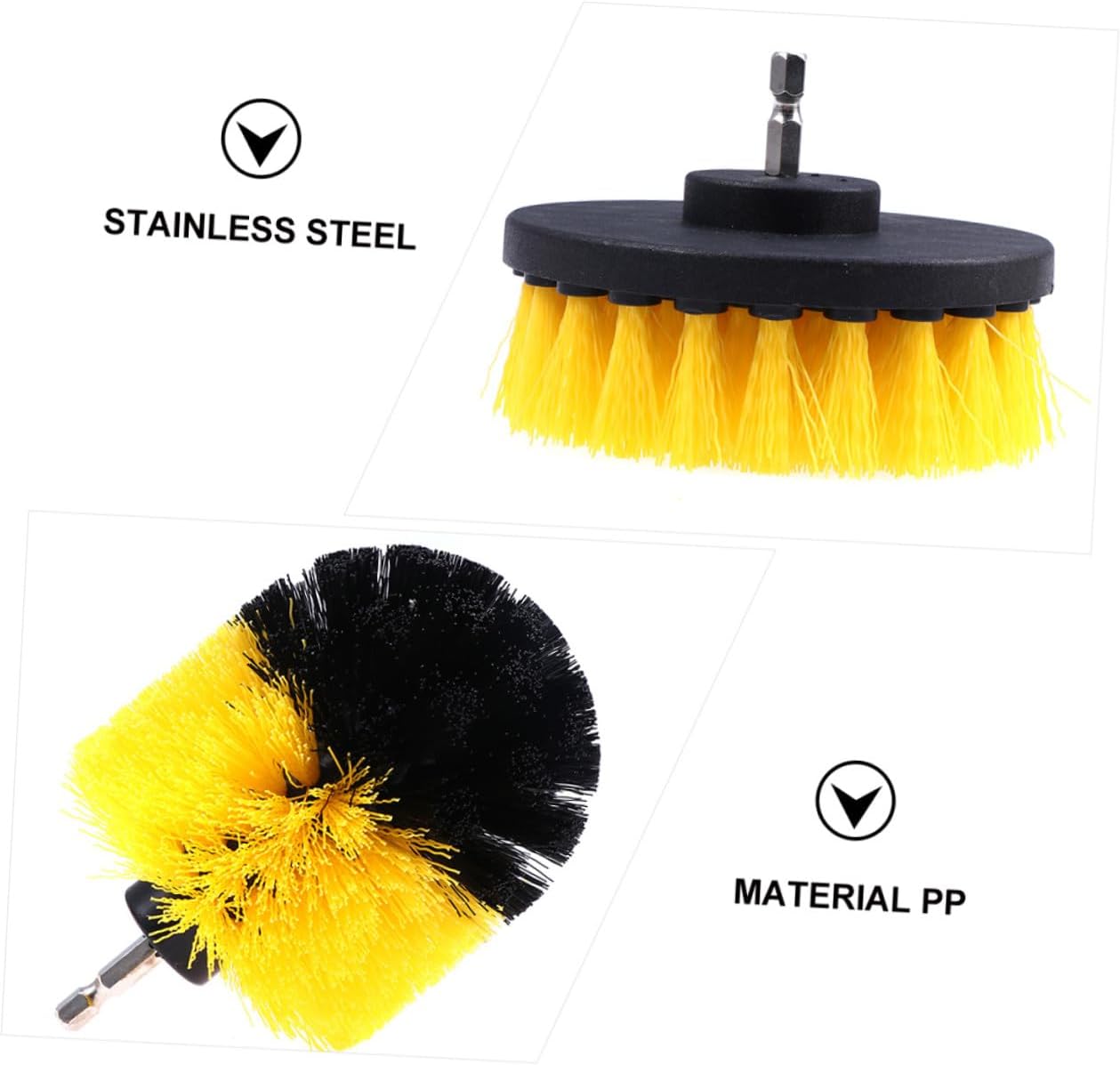 BESTYASH 9pcs Drill Brush Attachment Set Car Detail Cleaning Scrubber Brushes for Automotive Interior Exterior Carpet Upholstery Wheels Glass Removal