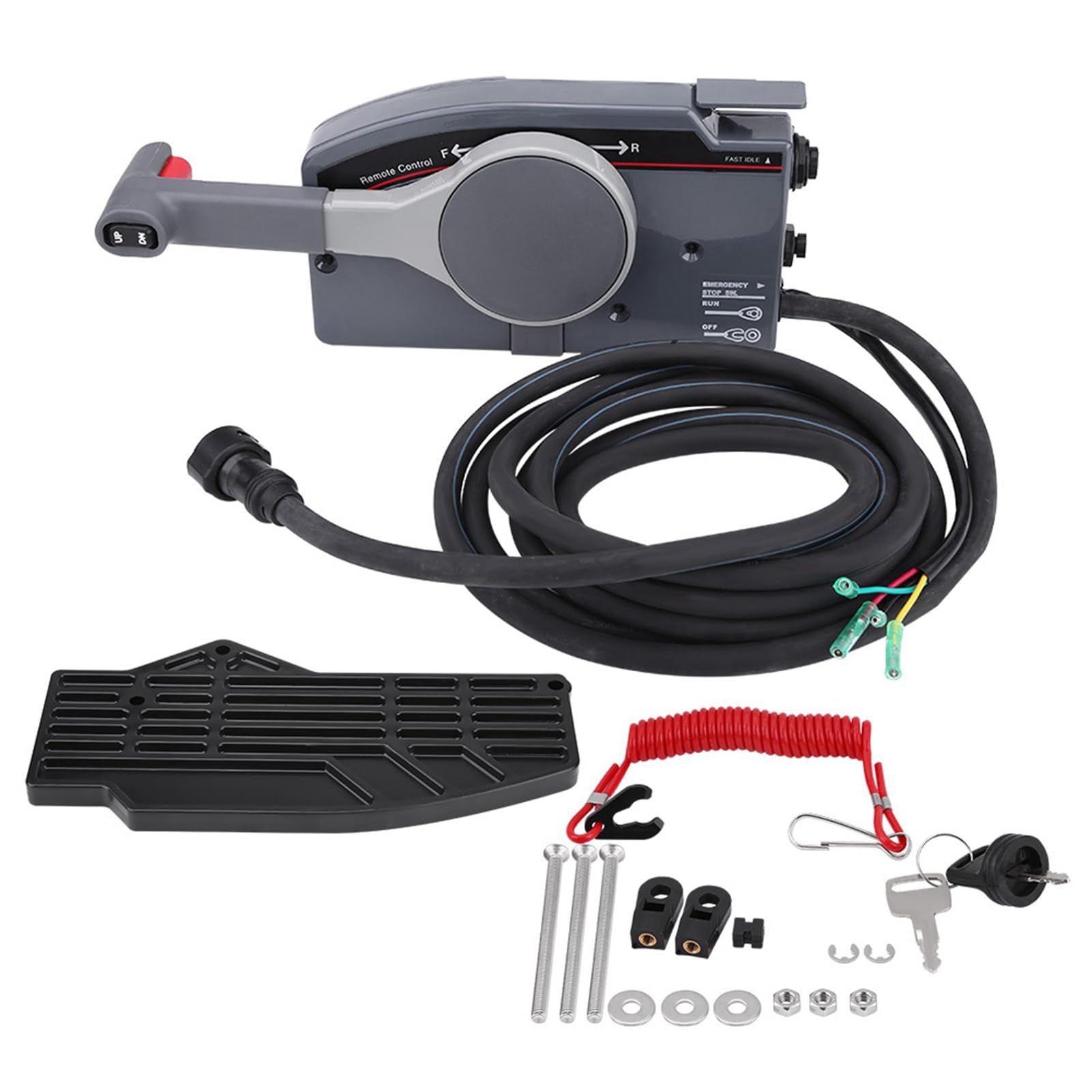 Caja de Control Remoto para Montaje de Motor Fueraborda de Barco con 10 Pines para Parada de Emergencia 703‑48205‑16 Caja de Control Remoto de de Montaje LateralCaja de de Fueraborda Lateral