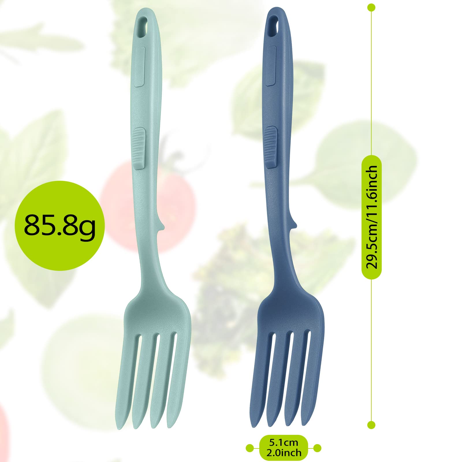 Mixweer 2 Pcs Silicone Cooking Forks Heat Resistant 11.6", Blue Series — Amazon image 3