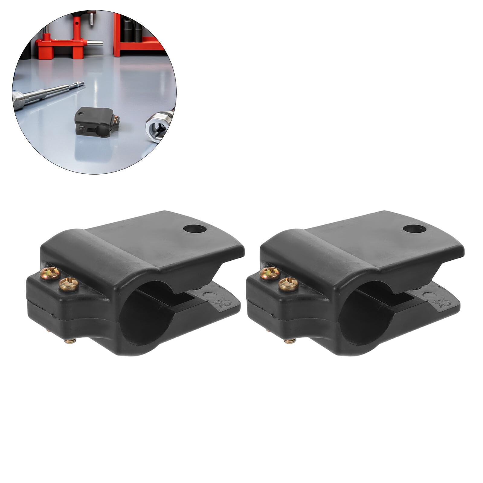 2 Pièces Pince de Fixation Robuste pour Rétroviseur Extérieur en Plastique Noir, Réglage Précis et Résistante aux Intempéries, pour Camions Agricoles et Engins de Chantier