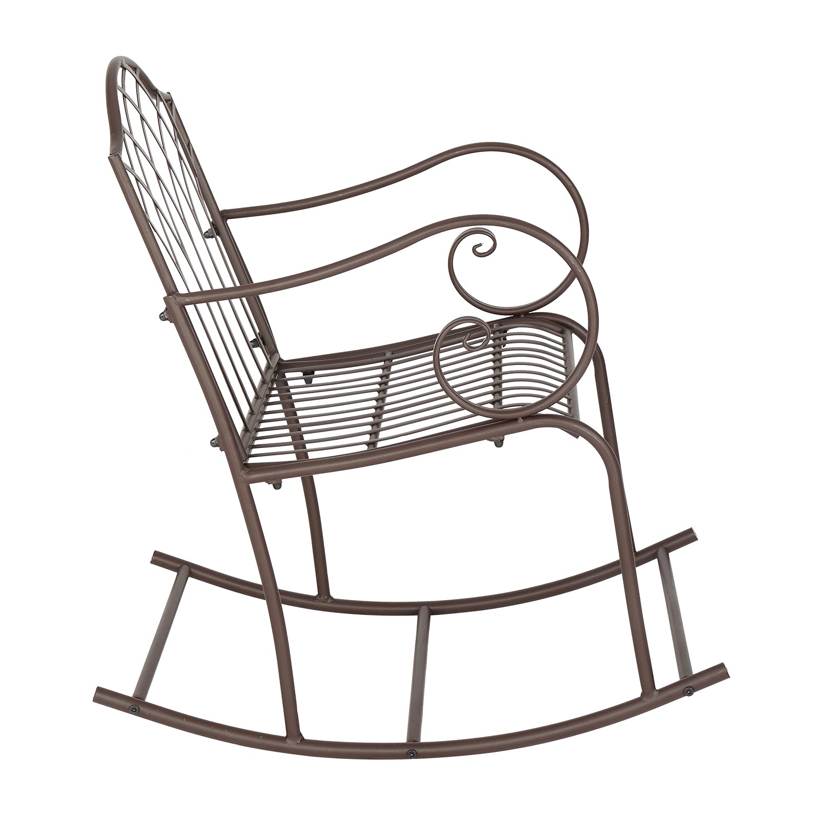 gt4-ly Brown Paint Rhombus Shape Outdoor Park Leisure Iron Rocking  Chair.Suitable for terraces, porches, lawns or Gardens : Buy Online at Best  Price in KSA - Souq is now Amazon.sa: Patio, Lawn