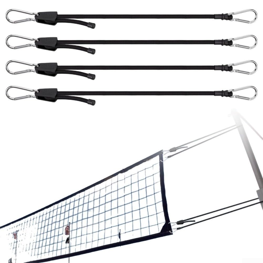 Sangles de tension réglables pour filet de volley-ball avec mousqueton pour tennis, badminton, filet d'arrimage de filet de 100 cm, cordon en caoutchouc et nylon portable pour équipement de