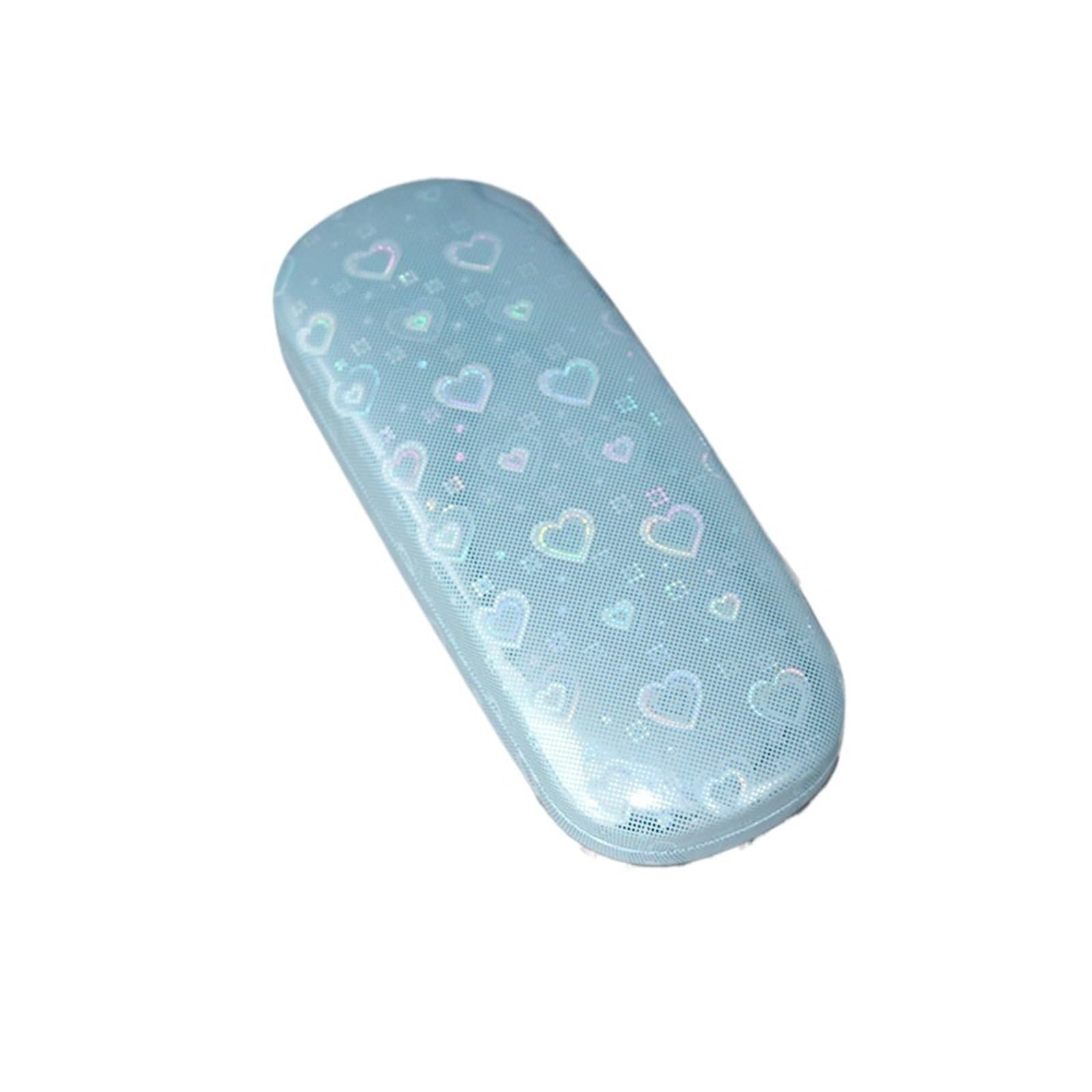 Brillenetui, 1 Stück Tragbares Brillenetui mit Aufdruck, Aufbewahrungsbox for Reisebrillen, Herren und Damen(Blue)