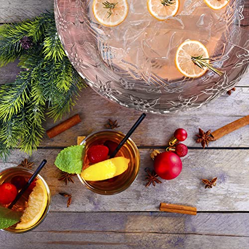 Plastic Punch Bowl with Ladle – Clear Punch Plastic Bowls – BPA Free Recyclable Punch Set of Bowl and 5 oz. Ladle – Embroidered Punch Bowl with Serving Ladle for Parties - Image 5