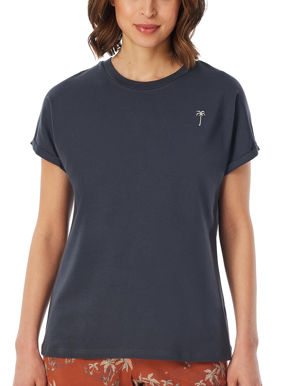 Schiesser Damen Schiesser Damen Schlafshirt Kurzarm Baumwolle - Mix + Relax Pyjamaoberteil