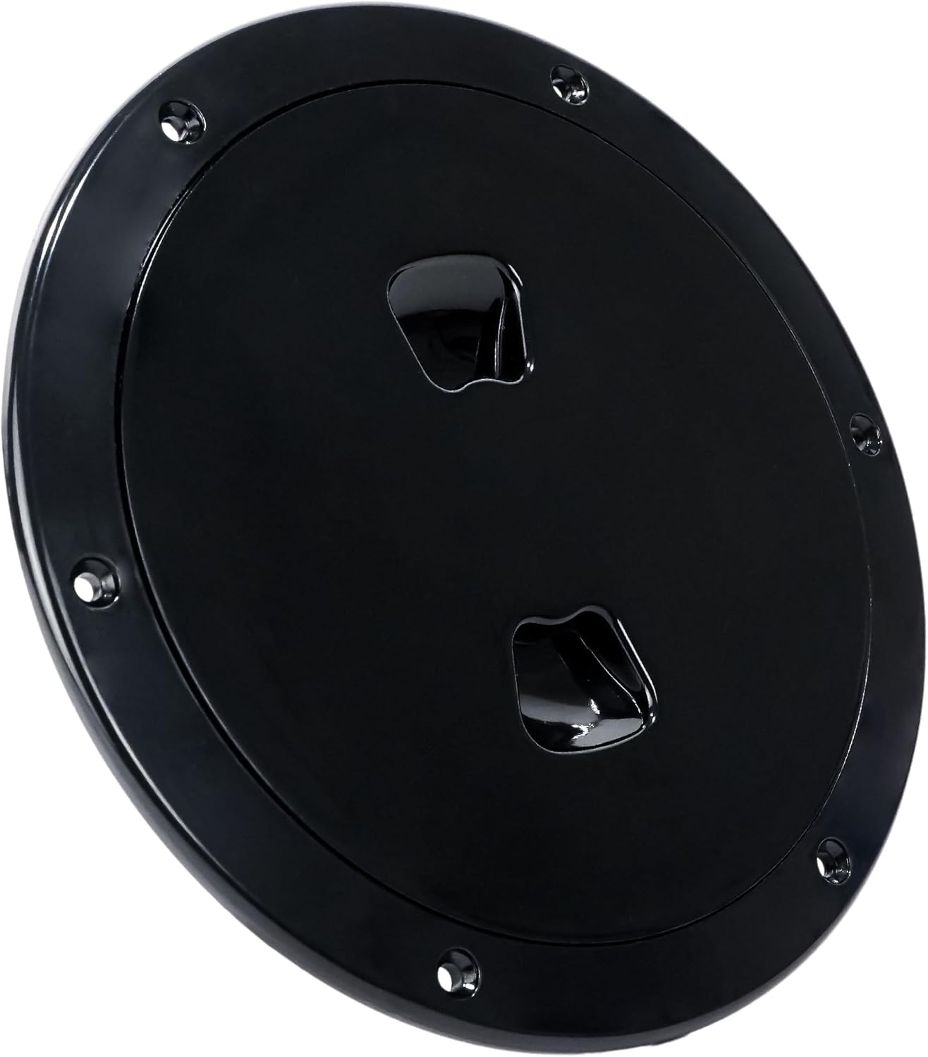 Five Oceans Boat Hatch, Marine Access Hatch, Round Inspection Deck Plate Hatch with Detachable Cover, UV Resistant ABS Black Plastic, for Pontoon, Fishing Boat, Bass Boat, Yacht, Sailboat