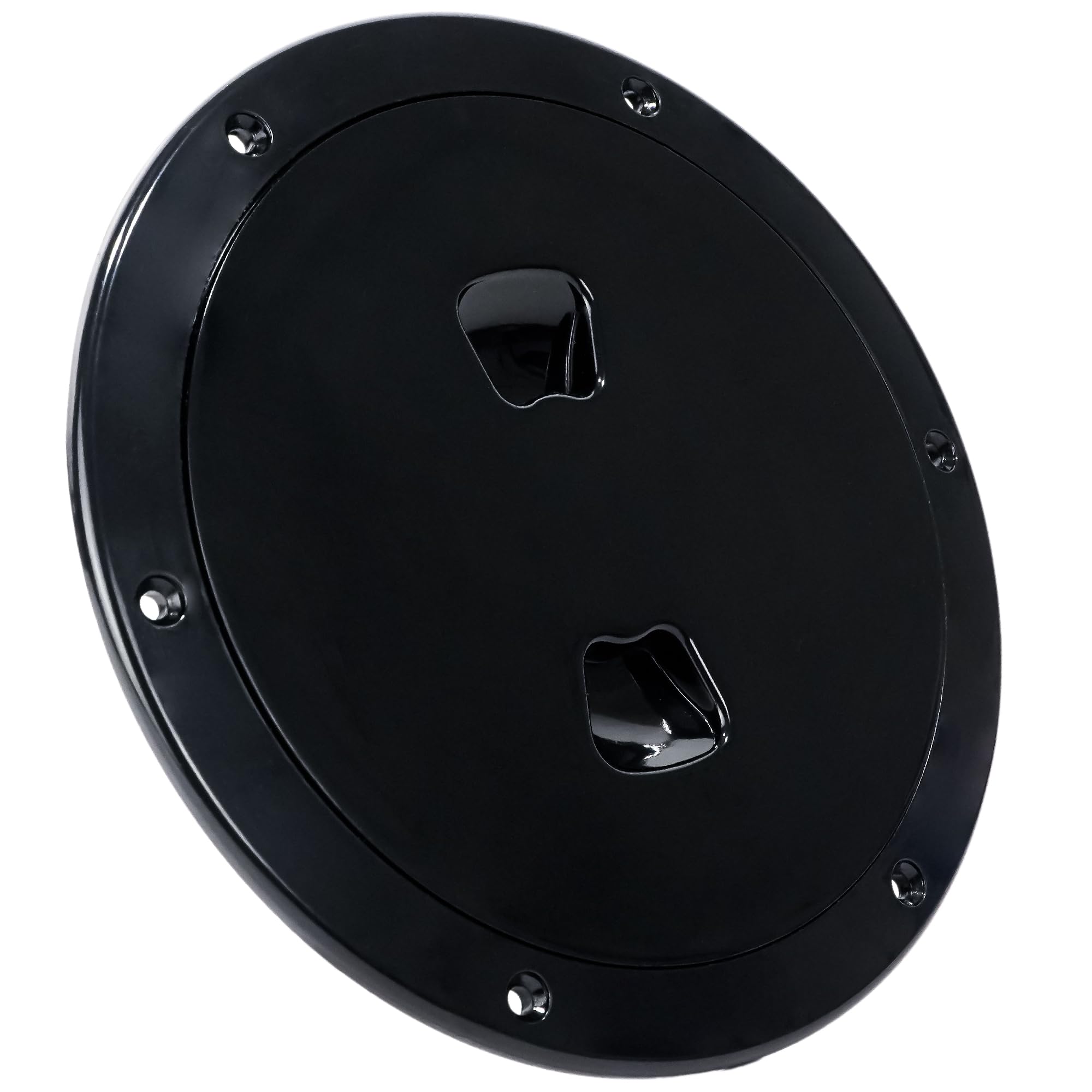 Five Oceans Boat Hatch, Marine Access Hatch, Round Inspection Deck Plate Hatch with Detachable Cover, UV Resistant ABS Black Plastic, for Pontoon, Fishing Boat, Bass Boat, Yacht, Sailboat
