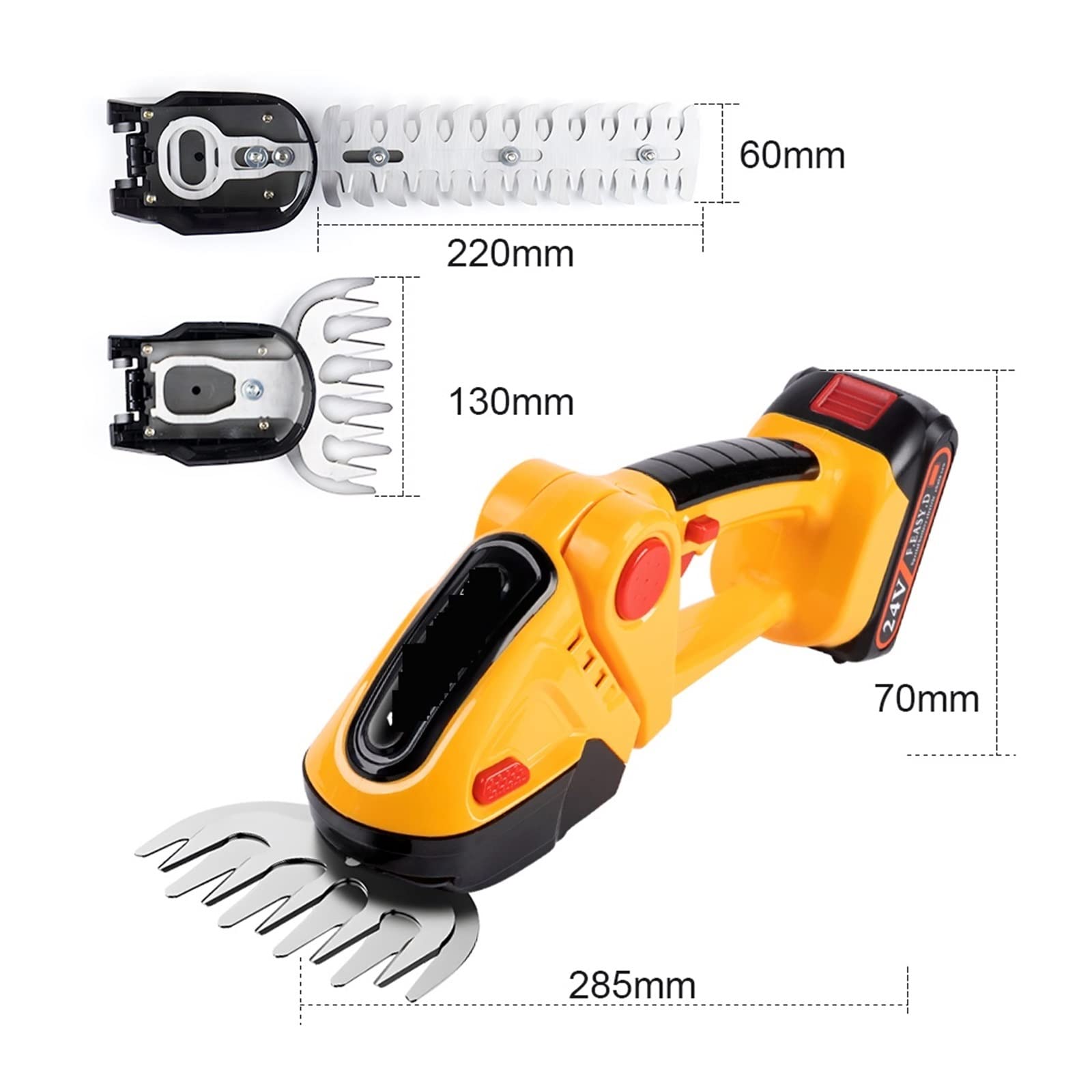 Taglia erba, Tagliasiepi elettrico a batteria 2 in 1 24V 20000 giri/min(Green-1 Battery)