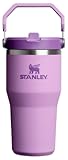 IceFlow 2.0 Flip Straw Tumbler with Handle 20 oz | Twist On Lid and Flip Up Straw | Leak Resistant Water Bottle | Insulated Stainless Steel | BPA-Free | Lilac