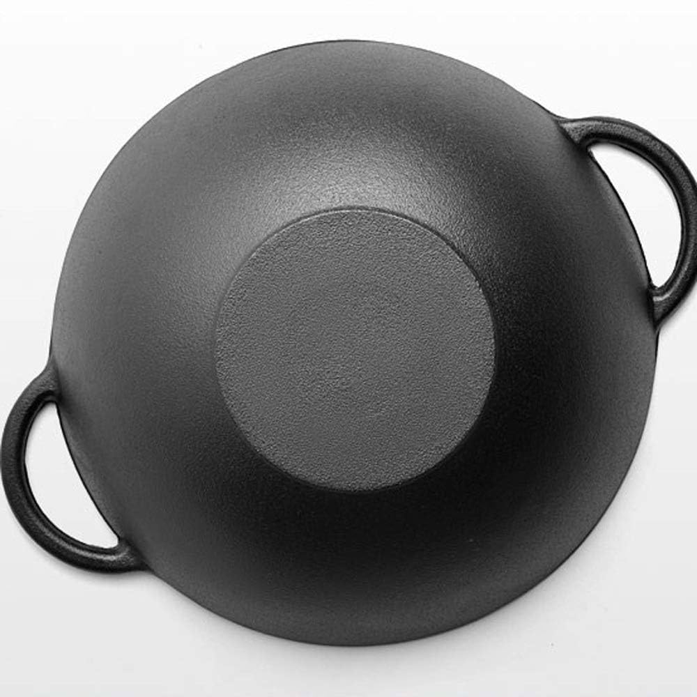 Gusseisen-Haushalts-Wok Mit Traditioneller Verdickung, Weniger Öliger Rauch, Unbeschichtete, Antihaftbeschichtete Pfanne, Glasdeckel, Küchenpfanne, Bratpfannen