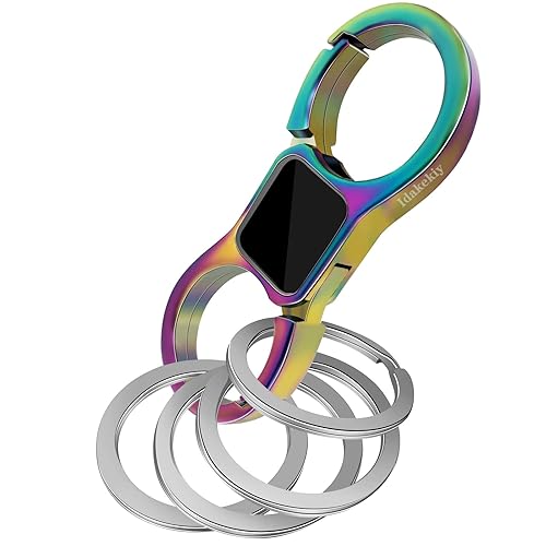 Idakekiy Key Chain Quick Release Spring with 4 Key Rings