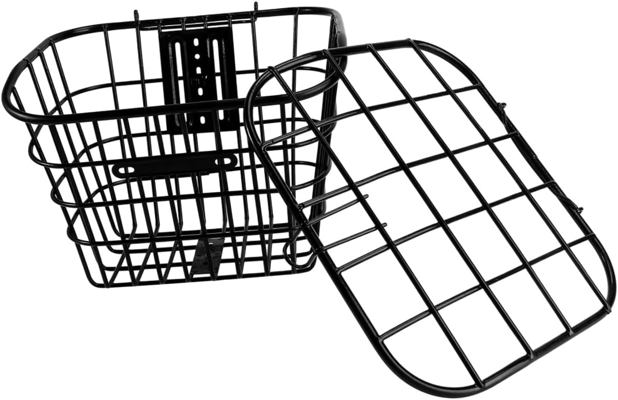 Stainless Steel Wire Bike Basket Storage Container with Large Capacity Practical Plain Color Holder for Bicycles and Electric Vehicles Easy Installation Accessory