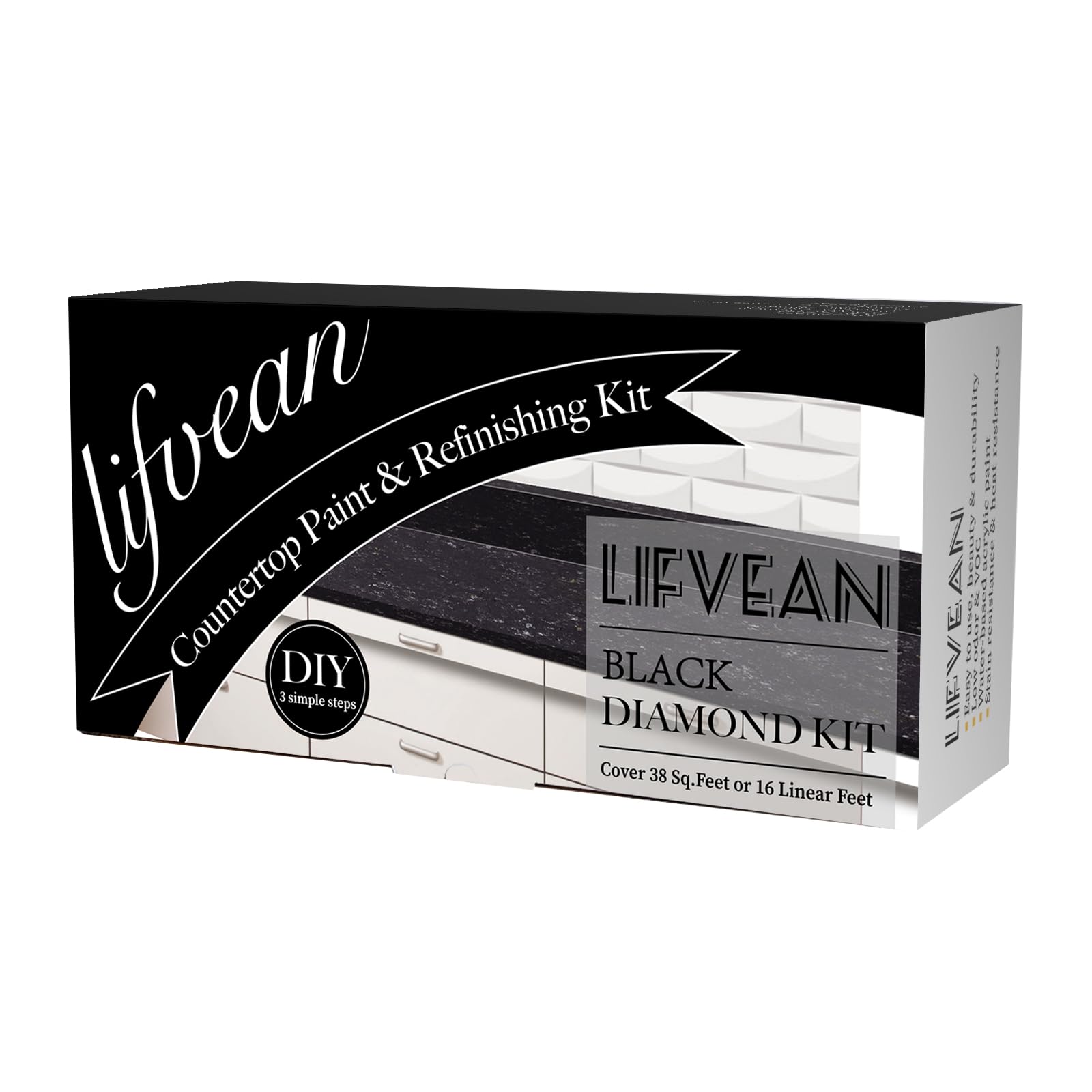 Photo 1 of LIFVEAN Black Granite Countertop Paint Kit
