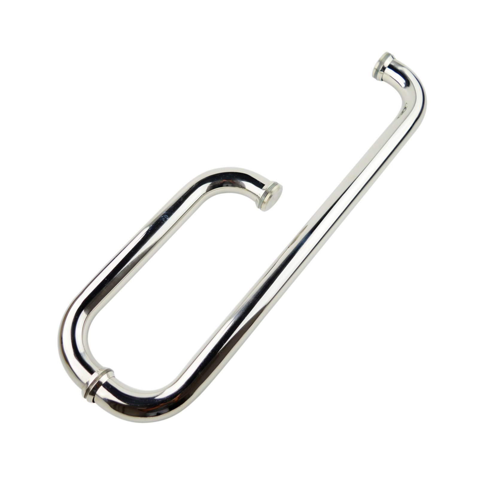 Poignée de douche en inox 385+185 mm pour porte en verre de salle de bain