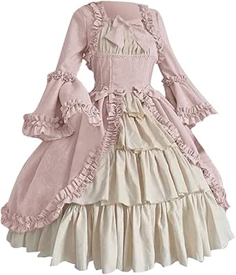 Mittelalter Kleid Damen - Rokoko Barock Kleid Mit Trompetenärmeln