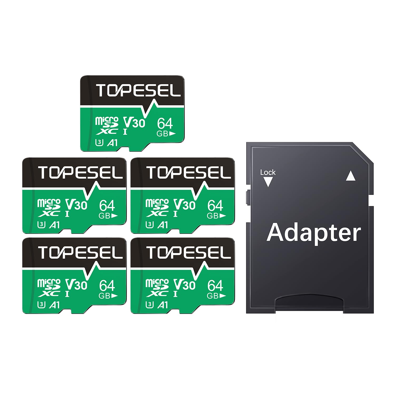 TOPESEL Micro SD Card high Speed 90mb per Second TF Card 4K Recording Memory Card with Adapter (5 Pack, 64, GB)-image-30