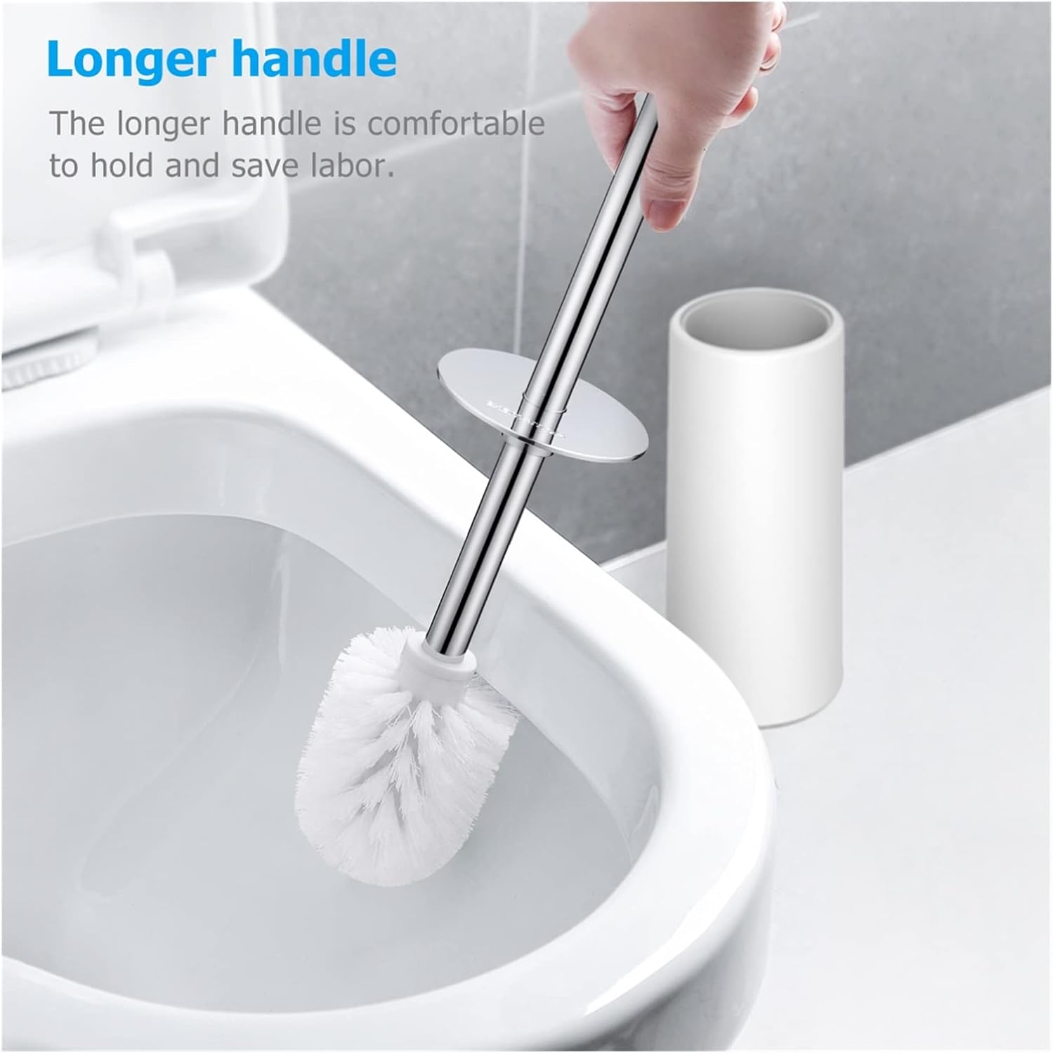 INPETS Toilet Brush and Bracket Set for Bathroom Toilet Cleaning Brush Set