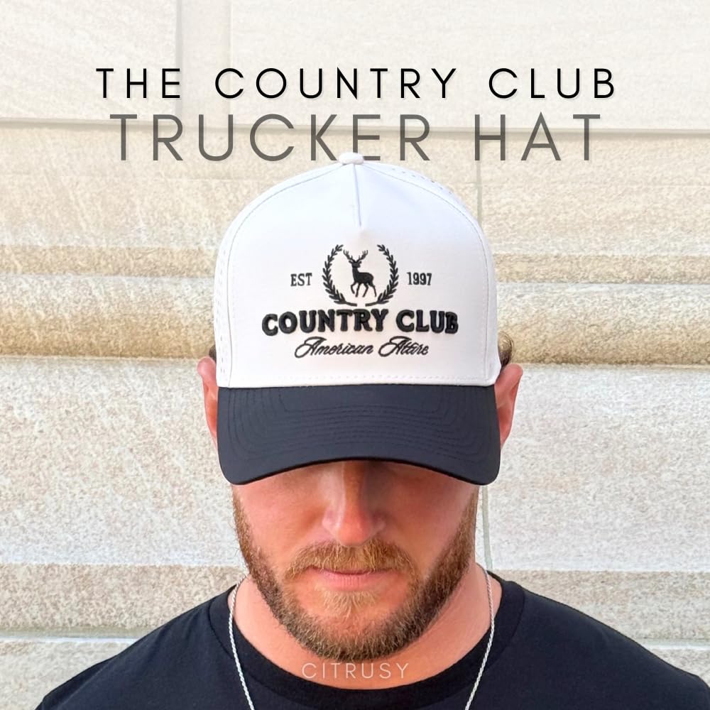 CITRUSY Sportliche Trucker-Golfmütze, leistungsstark, 5-Panel-Kappe, kühl, atmungsaktiv, wasserdicht, Workout, Laufen, Snapback