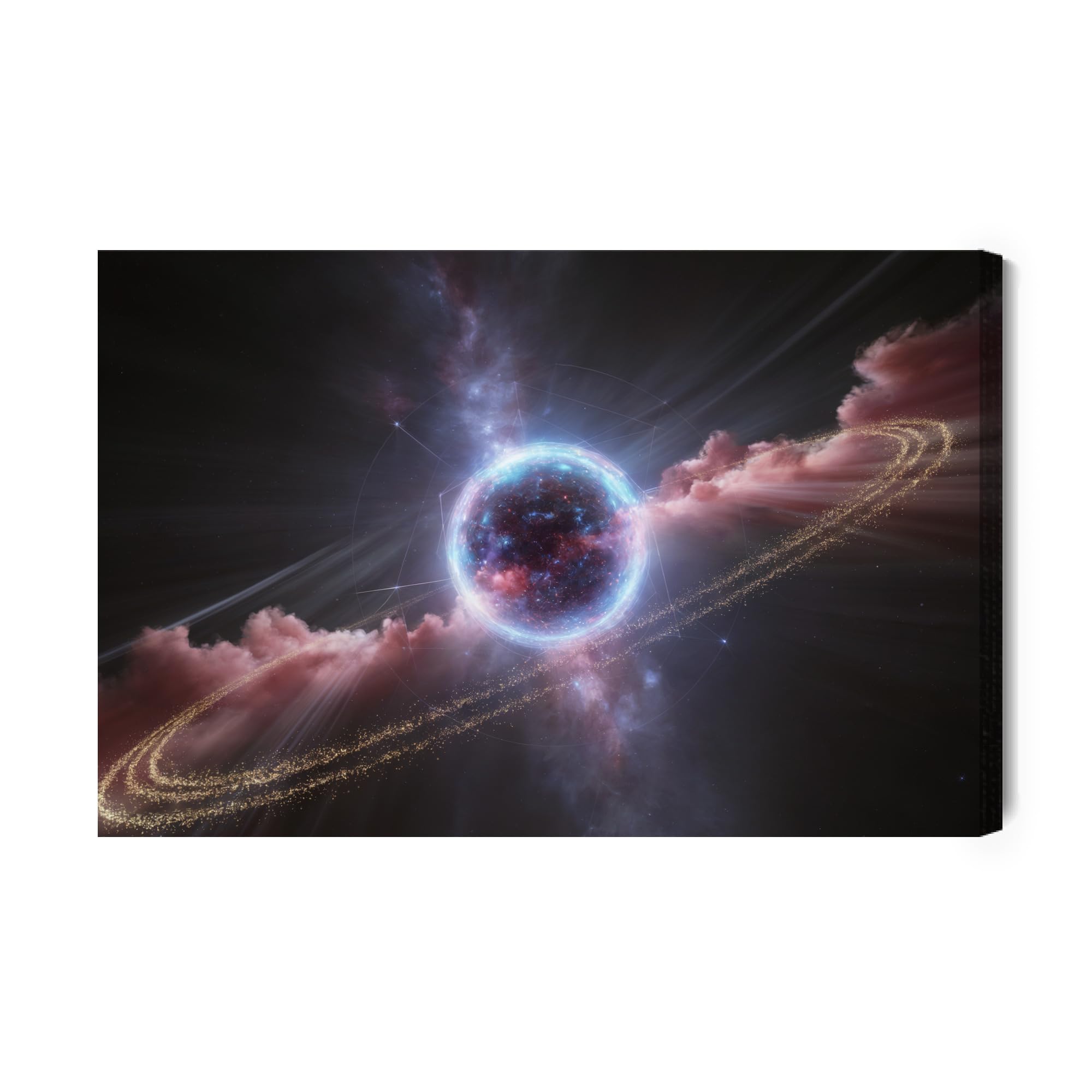 WALLERO Impression sur toile, espace, étoile, explosion, planètes, astronomie, édition 7, 100 x 70 cm
