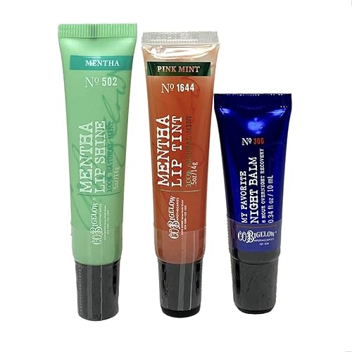 Miniatura 2 de Bath & Body Works C.O. Bigelow Lip Ritual Trio - Brillo labial Mentha, tinte labial rosa mentha, mi bálsamo nocturno favorito con un jabón de
