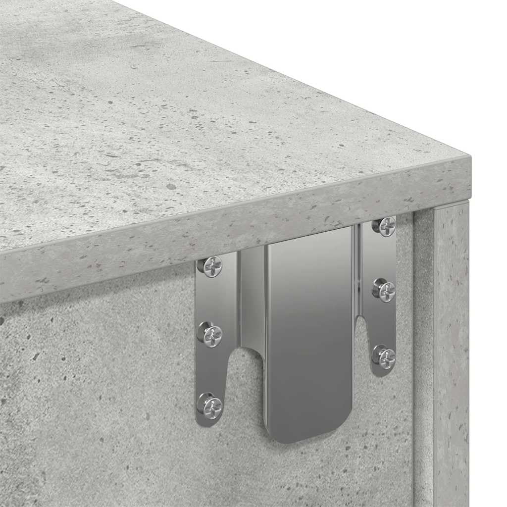 Generisch Wandregal mit Schubladen Betongrau 100x36x19 cm Holzwerkstoff,Möbel,Regalsysteme,Wandregale-859989