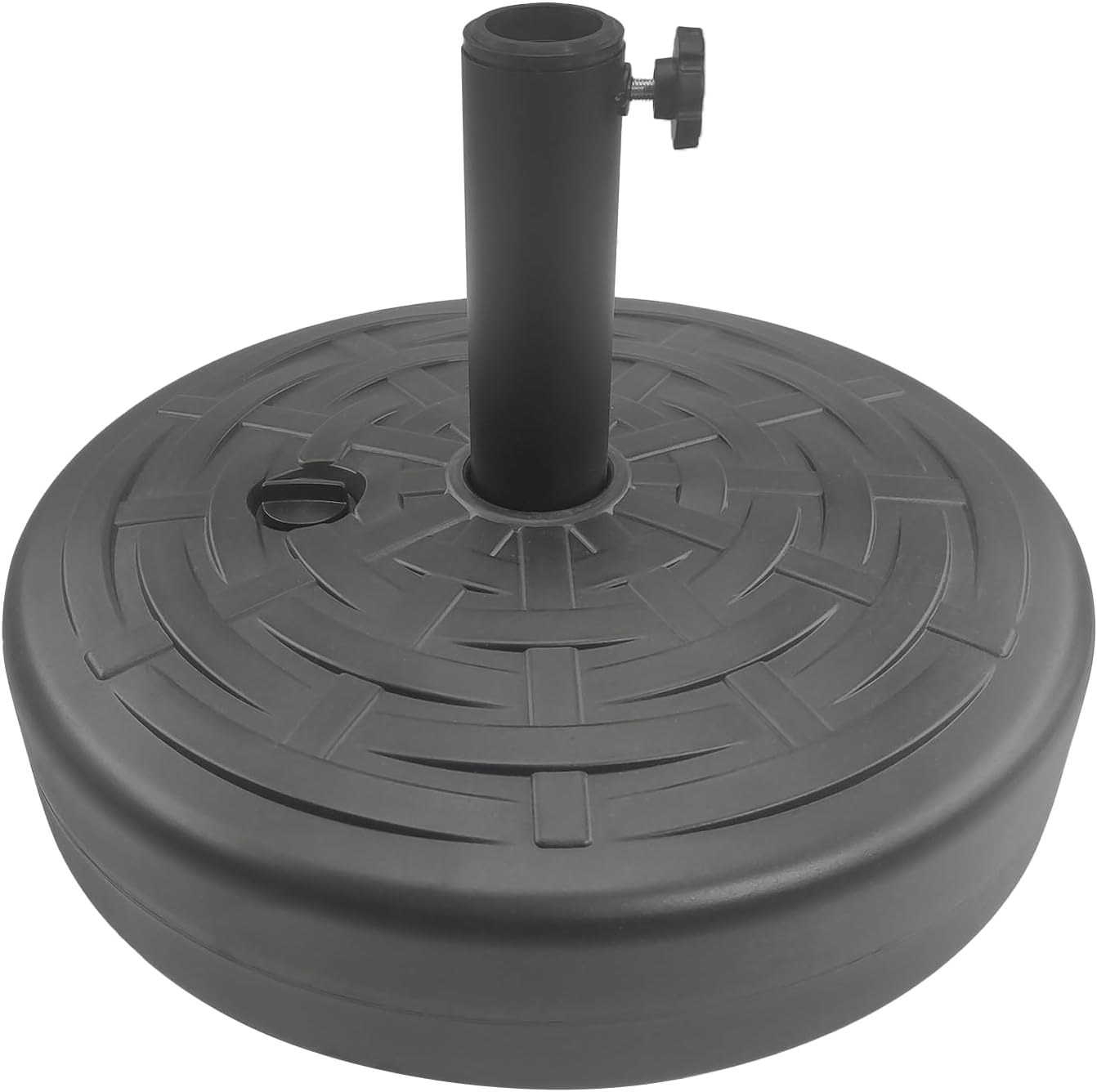 T&Jero Round Heavy Duty Plastic Patio Umbrella Base Stand Weight for Outdoor, 63 lb with Water and Sand Filled, Black