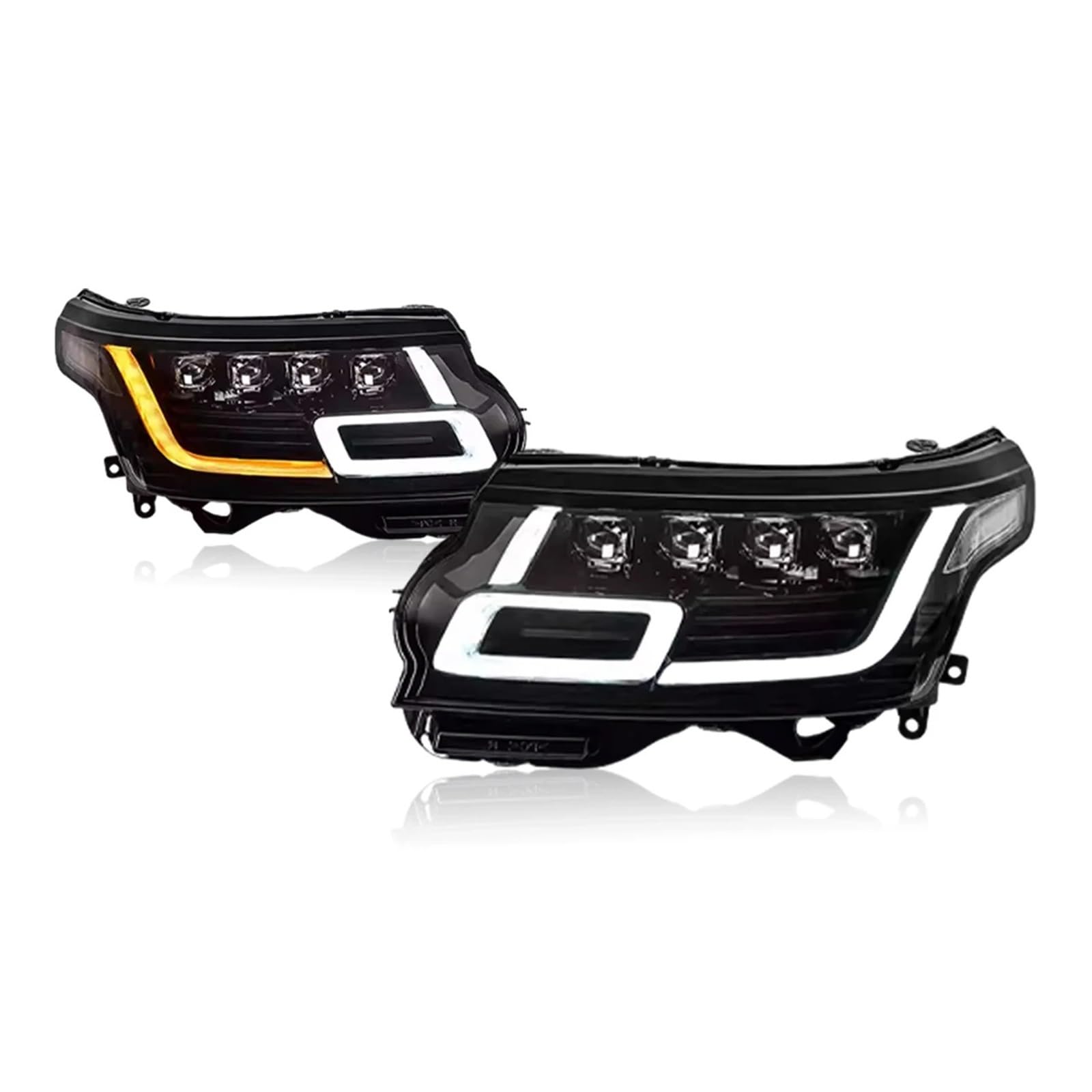 Faro Anteriore per Land Range Rover 2013-2017, aggiornamento, modificato, DRL, indicatori di direzione dinamici, Accessori Auto (Doppia Lente)