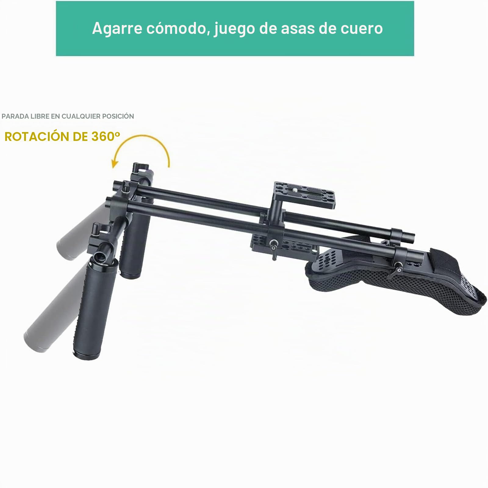 NICEYRIG Sistema de Soporte de Soporte de Hombro con Kit Deslizante de Montaje en Placa Base de cámara/videocámara