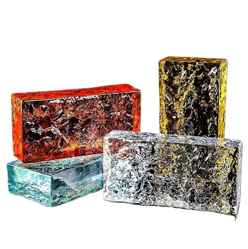 Brique de verre architecturale multicolore Rosso pour paroi de douche