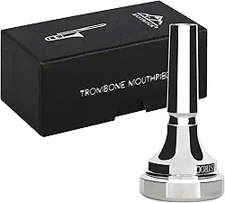 EASTROCK Bocal de trombone, bocal de trombone banhado a prata, haste pequena 9BS, acessórios para instrumentos de trombone embalados a vácuo