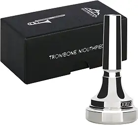 EASTROCK Bocal de trombone, bocal de trombone banhado a prata, haste pequena 9BS, acessórios para instrumentos de trombone embalados a vácuo