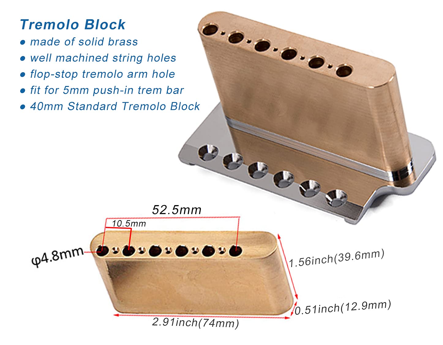 TE用ブリッジMade in USA. ブラス仕様 TE用ブリッジMade in USA