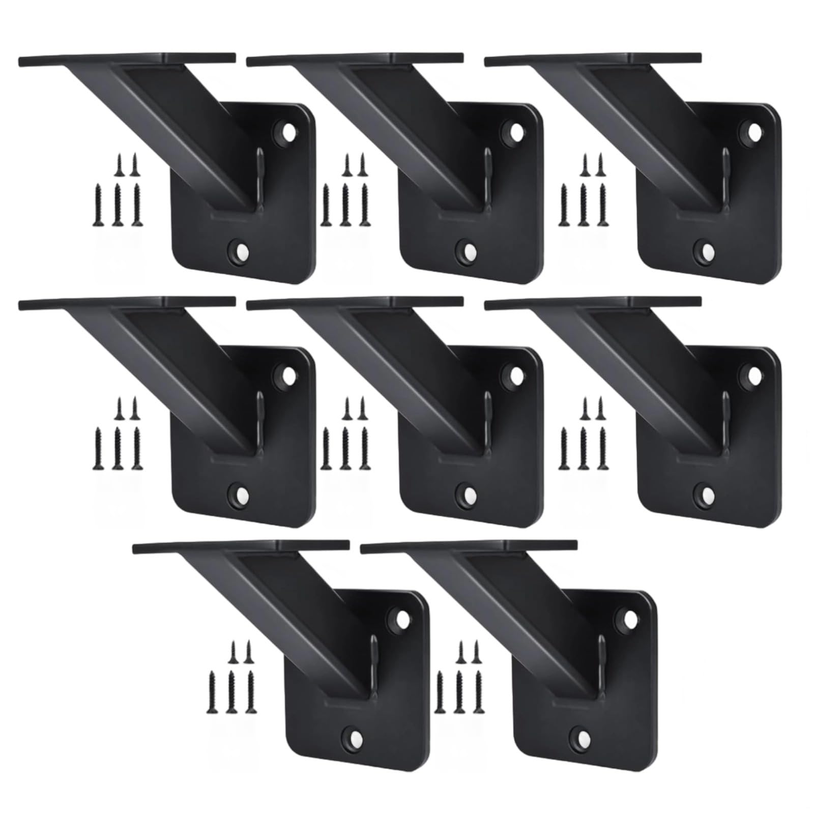 Support main courante noir lot de 8 pour rampe escalier carrée en bois