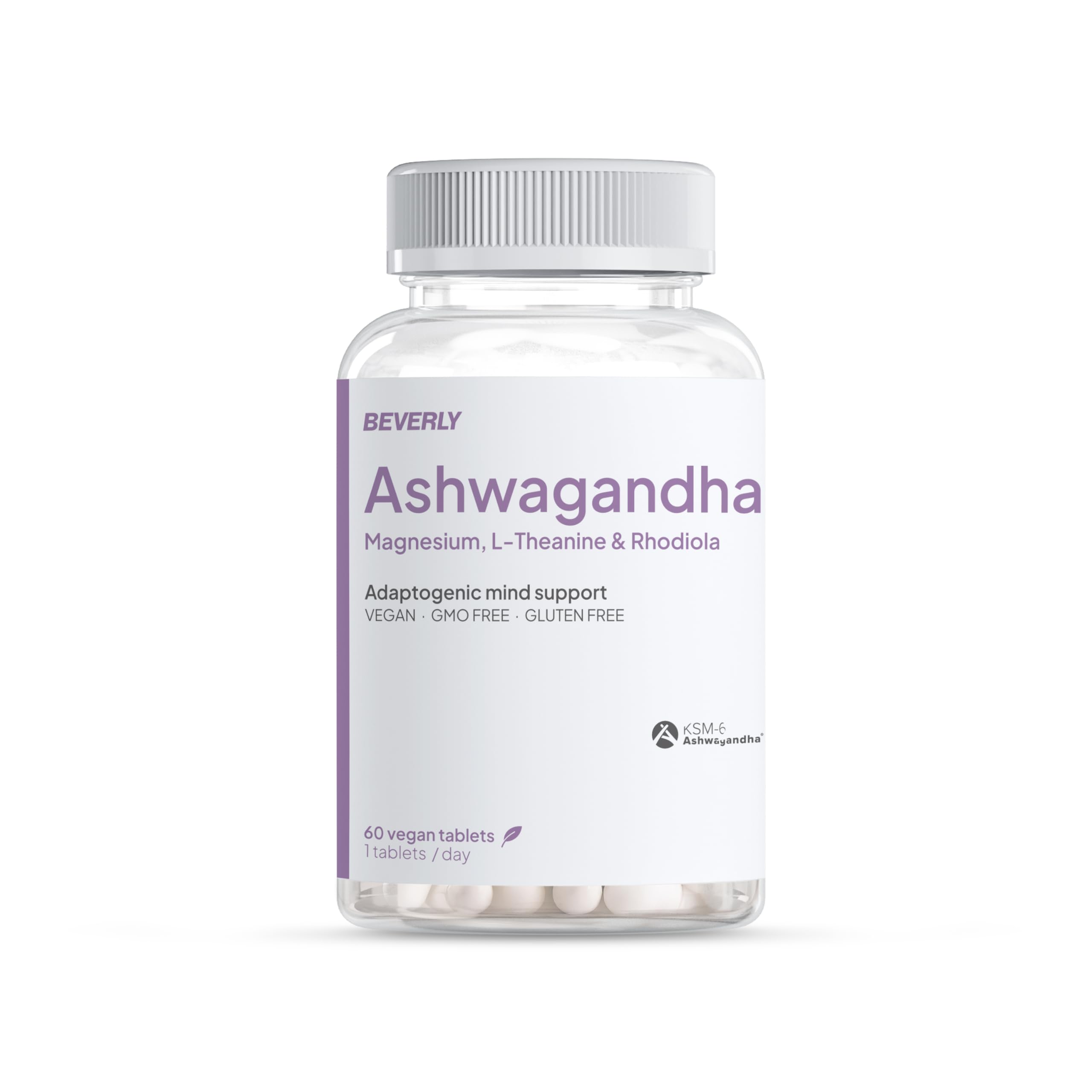 Beverly Ashwagandha KSM-66® Ecológica – 300 mg Extracto Orgánico – 60 Cápsulas Veganas – Adaptógeno Premium – Pureza Garantizada y Testada