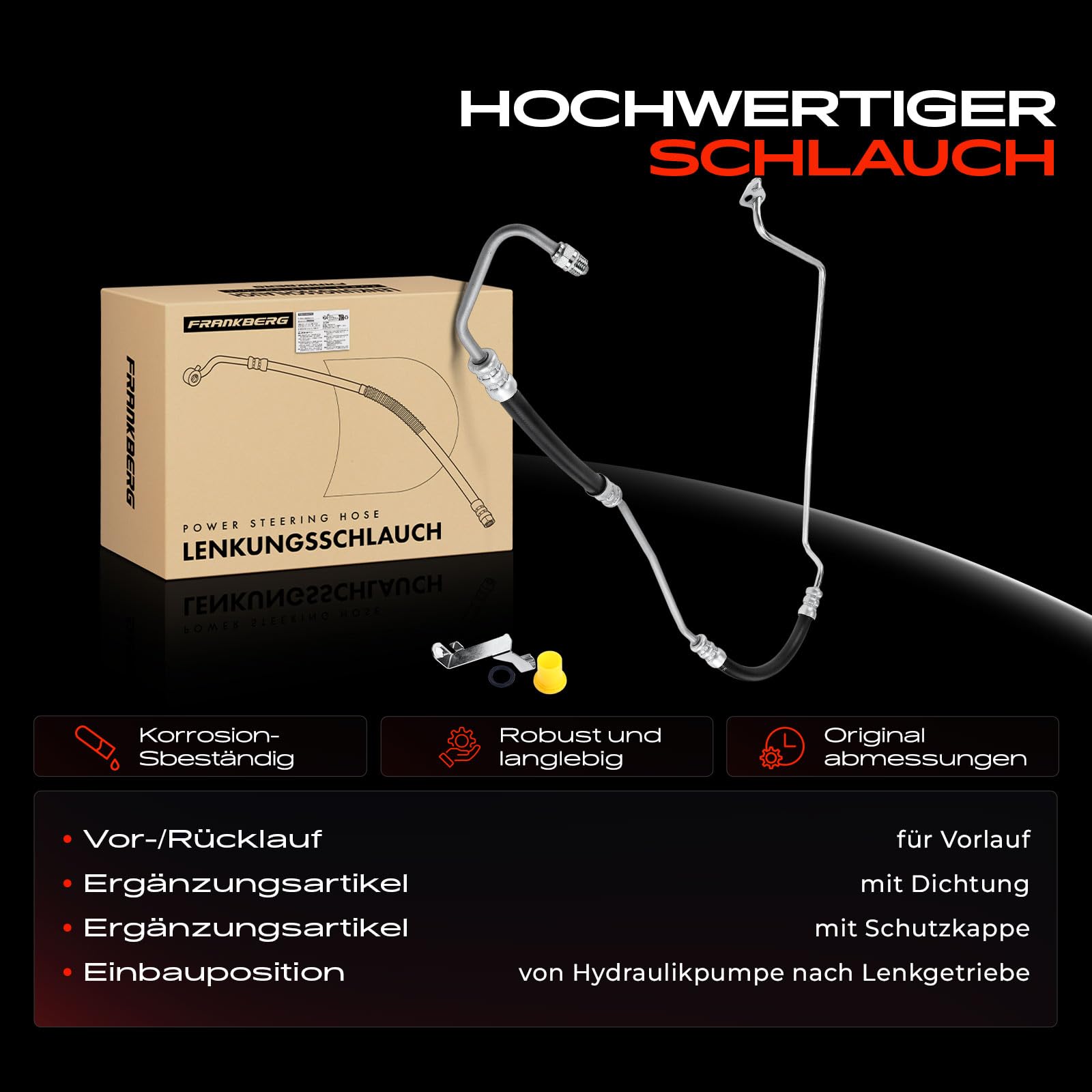 Frankberg Servolenkung Schlauch Kompatibel mit Focus C-Max 2003-2007 Focus II DA DP HCP FFS 2004-2012 Replace# 1743276