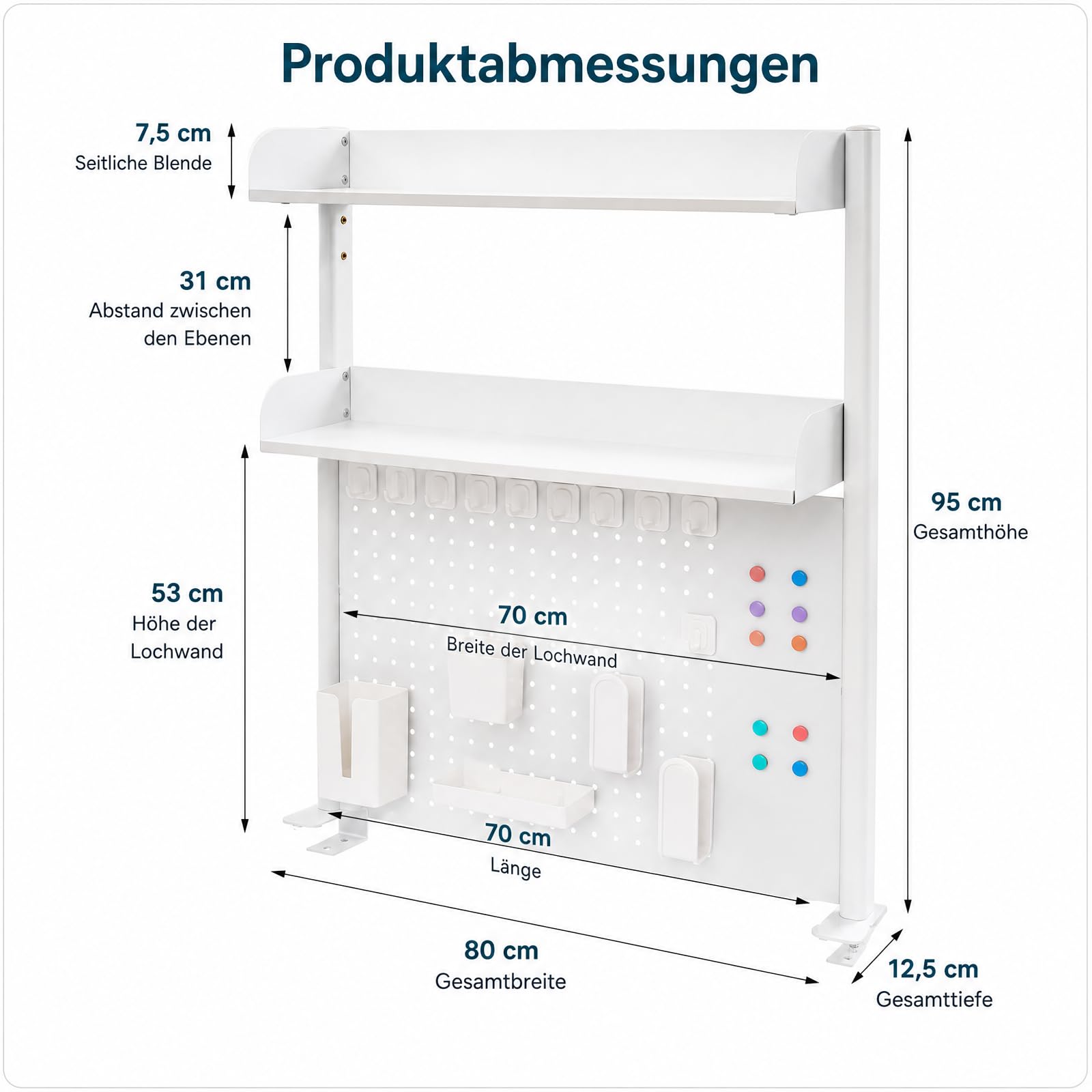 Verstellbares Schreibtischregal zum Anklipsen für Büro