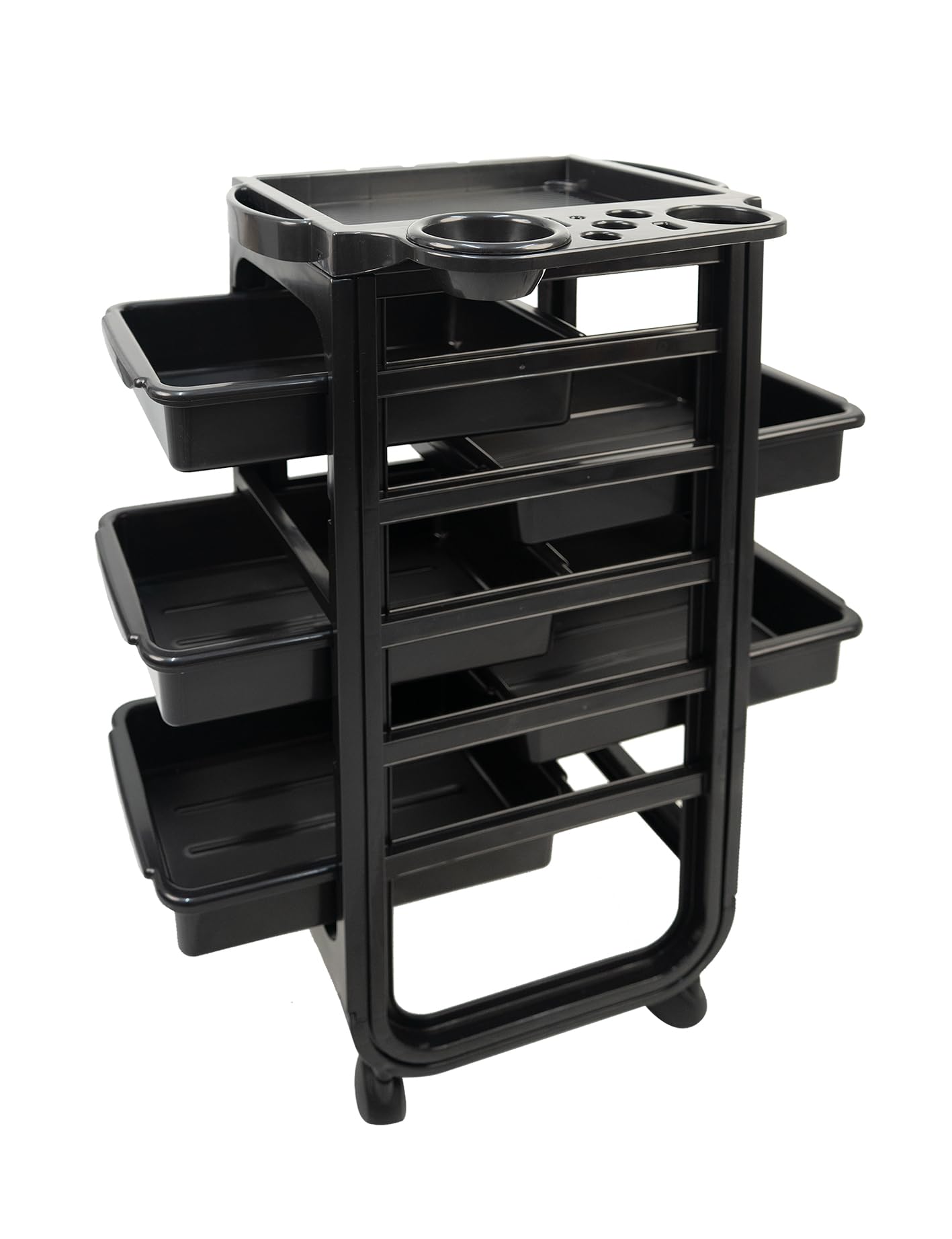 MEISHIDA Multi-functional Hair Styling Salon Trolley Cart - Premium Beauty Equipment for Hair Stylist and Hairdresser - Extra Storage and Versatile Design (Black)