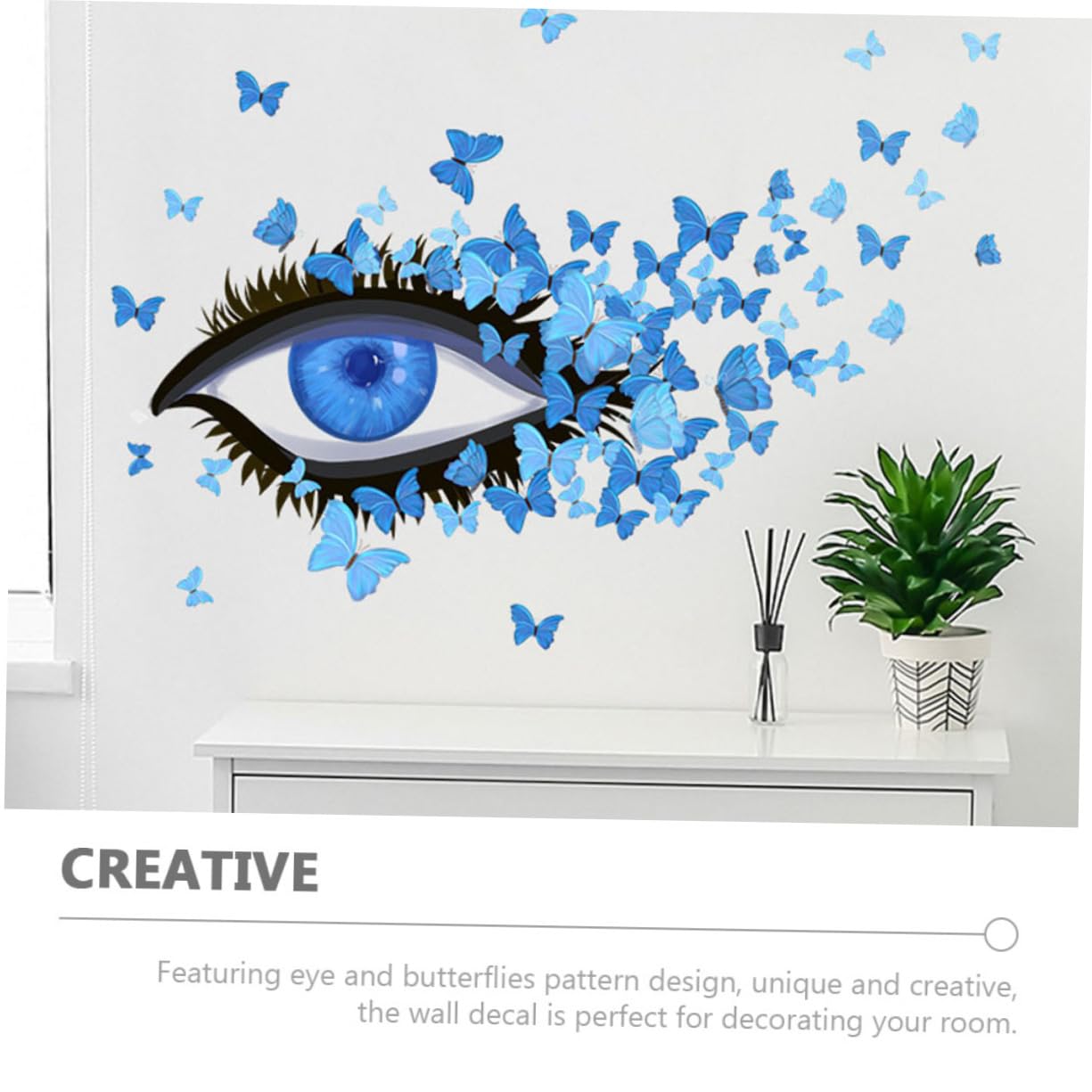 OSALADI 6pezzi Adesivi Murali Decorativi Con Design Di Occhi e Farfalle Facili Da Applicare Su Superfici Lisce Decorazione Creativa Per Camera Da Letto e Accessori Per La Casa