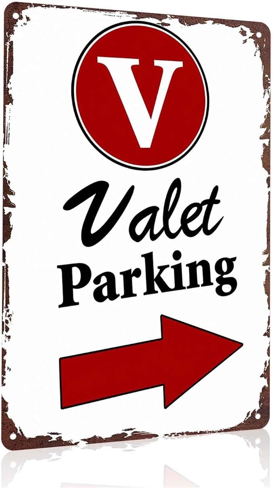 PKNVKZIDK Humorous Valet Parking Arrow Sign Retro Metal Tin Plaque for Garage Bar Cafe Restaurant Office Hotel Lobby Parking Lot Entrance 8 X 12 in
