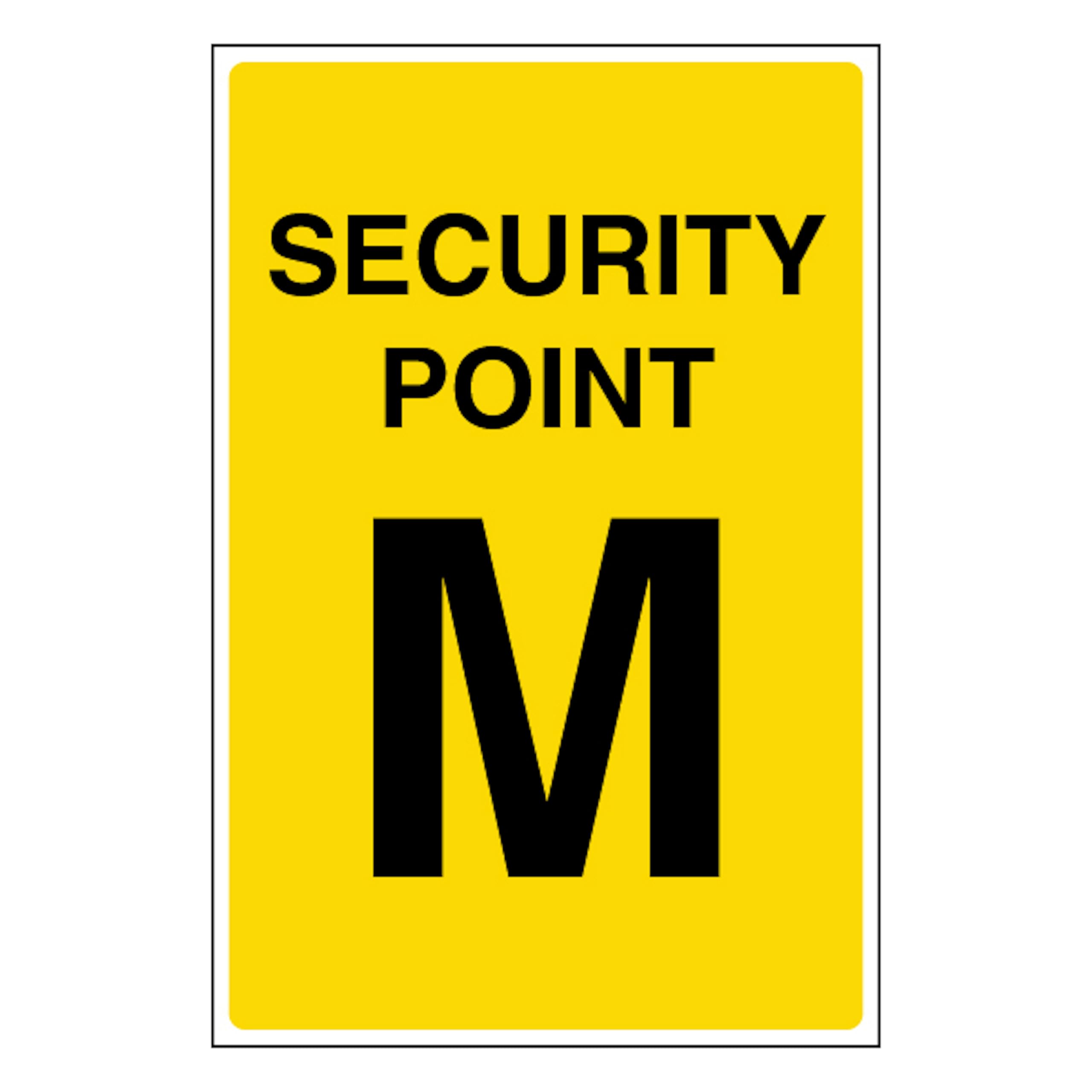 V Safety Security Point M 200 x 300mm - 2mm Rigid Plastic